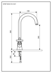 Emmevi Spirit New, двухвентильный кухонный смеситель с поворотным изливом, без донного клапана, цвет хром