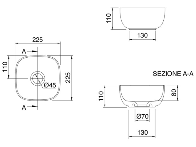 Раковина накладная Scarabeo GLAM 1809/SEV