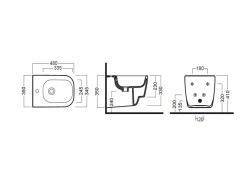 Биде подвесное HATRIA FUSION 48 YXJ801