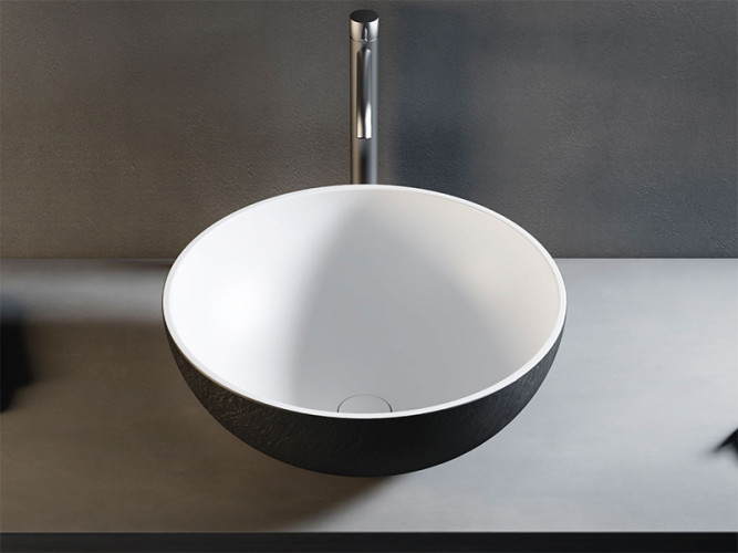 Раковина накладная двухцветная RELAX DESIGN CHOTO-BIO/Ardesia/int.bianco-est.antracite