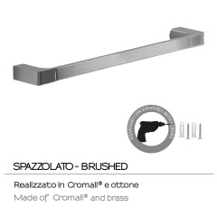 Gedy Pirenei, полотенцедержатель, длина 45 см, цвет зачищенный хром