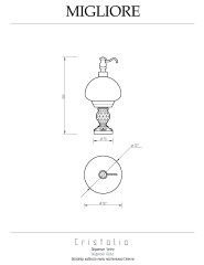 Дозатор жидкого мыла настольный, стекло/хром/Swarovski Migliore Cristalia