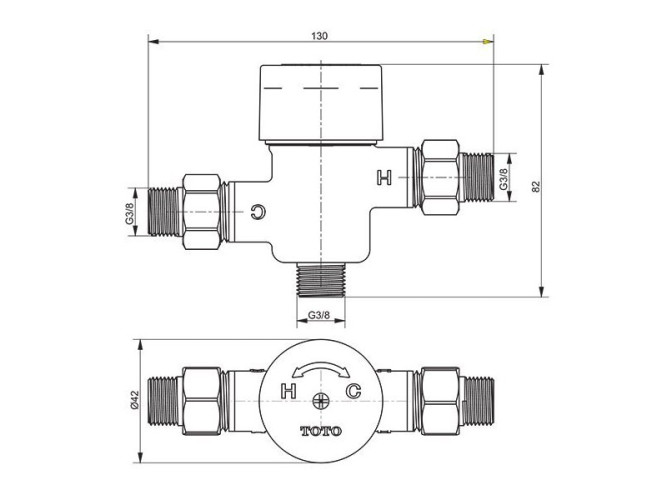 Смеситель термостатический TOTO PUBLIC DLE424SMAE