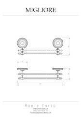 Полотенцедержатель двойной, L50 см, бронза Migliore MONTECARLO