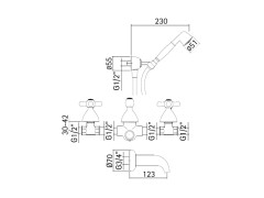 Смеситель для ваннны с душевым гарнитуром MAMOLI EPOCA 2870FT11E023