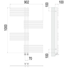 Полотенцесушитель TERMINUS Люкс Европа П20 70х1000 NEW