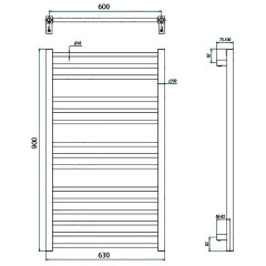 Полотенцесушитель ГРОТА CLASSIC 63/90