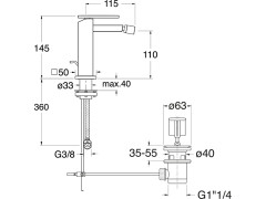 Смеситель для биде CRISTINA TABULA TA32151