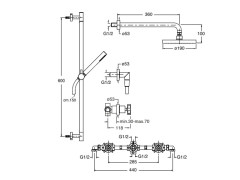 Комплект скрытого смесителя для душа CRISTINA CROSS ROAD CR16175