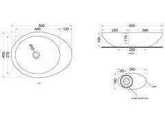 Раковина накладная CIELO LE GIARE LGLA60 PL