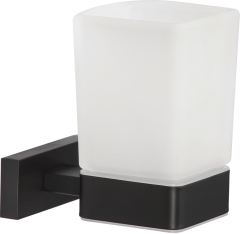 88060-C Стакан стекло &quot;настенный&quot; (ЧЕРНЫЙ) GANZER (20/1шт)