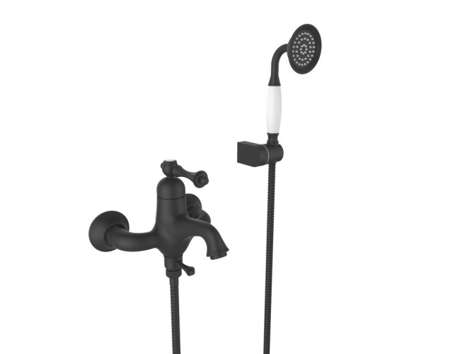 77031-C Смес. однорыч для ванны (ЧЕРНЫЙ) GANZER  (8/1шт)