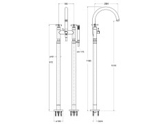 Смеситель для ванны напольный CRISTINA EXCLUSIVE EV10813