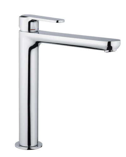 Emmevi Nefer, высокий однорычажный смеситель для раковины (излив 22 см), с донным клапаном click-clack, цвет черный матовый