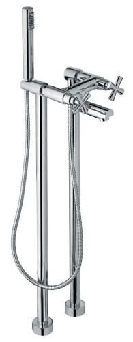 Emmevi Spirit New, двухвентильный напольный смеситель для ванны с набором для душа, цвет хром
