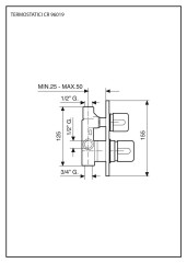 Emmevi, внутристенный смеситель-термостат, цвет хром