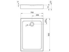 Душевой акриловый поддон RADAWAY DOROS SDRFP9070-05