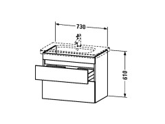 Тумба подвесная для раковины DURAVIT DSTYLE DS648102222