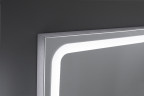 Xpertials Emin, прямоугольное зеркало Led 100х80 см: датчик подсветки с диммером, профиль матовая сталь