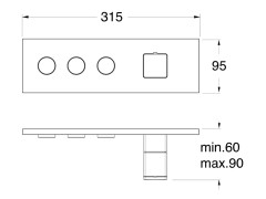 Наружный комплект для термостатического смесителя для душа CRISTINA THERMO UP XQ71380