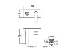 Внешняя часть смесителя для раковины CRISTINA NEW DAY ND25651