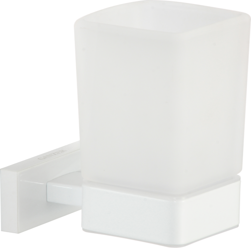 88060-F Стакан стекло "настенный" (БЕЛЫЙ) GANZER (20/1шт)