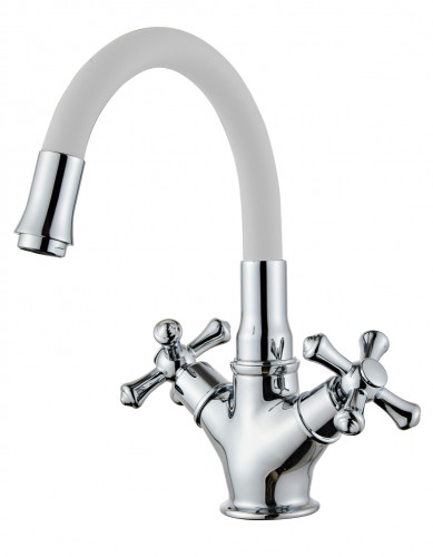 210113-F См-ль 2-руч. для рак. с гибким из. (БЕЛЫЙ) ViEiR (10/1шт)