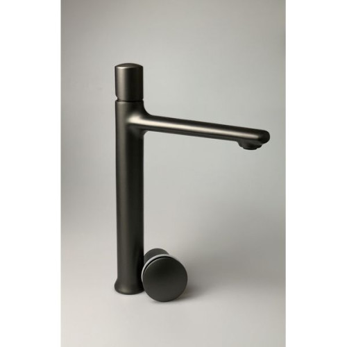 Daniel Fusion, высокий однорычажный смеситель для раковины (излив 18,5 см), с донным клапаном click-clack, цвет графит