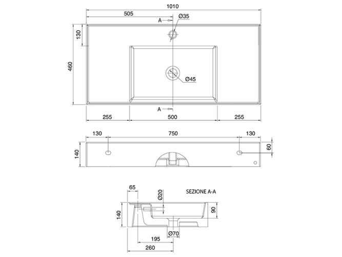 Раковина накладная/ подвесная Scarabeo TEOREMA 2.0 5124