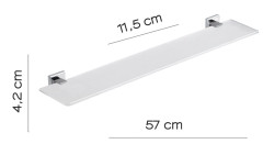 Gedy Colorado, стеклянная полка, длина 57 см, цвет хром