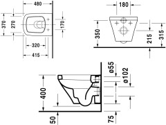 Унитаз подвесной компактный DURAVIT DSTYLE 2539090000