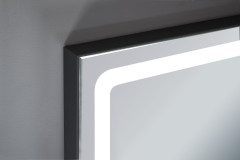 Xpertials Emin, прямоугольное зеркало Led 100х80 см: датчик подсветки с диммером, профиль черный матовый