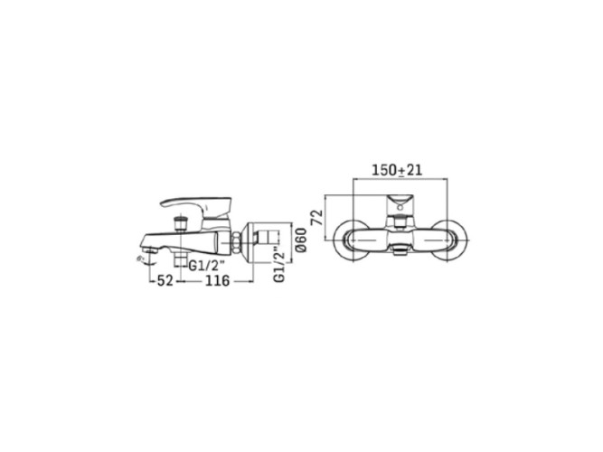 Смеситель для ванной с душевым гарнитуром MAMOLI SMILE 1352FB680021