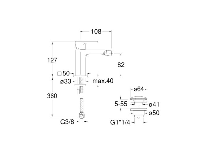 Смеситель для биде CRISTINA OMEGA OG32051