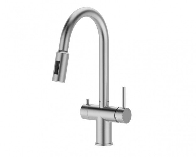 15060 Смес. од. для кухни с ВЫД. лейкой и подк. ФИЛЬТ. (САТИН)  ViEiR (10/1шт)