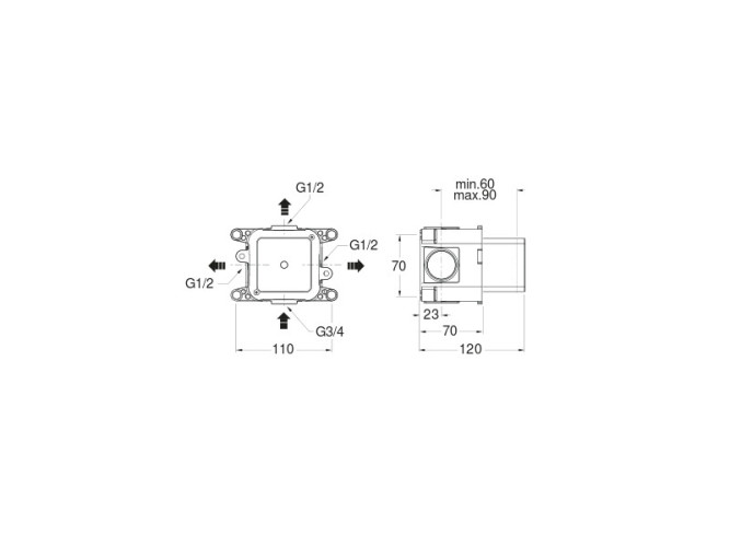 Запорный клапан для термостатического смесителя CRISTINA System CS77000