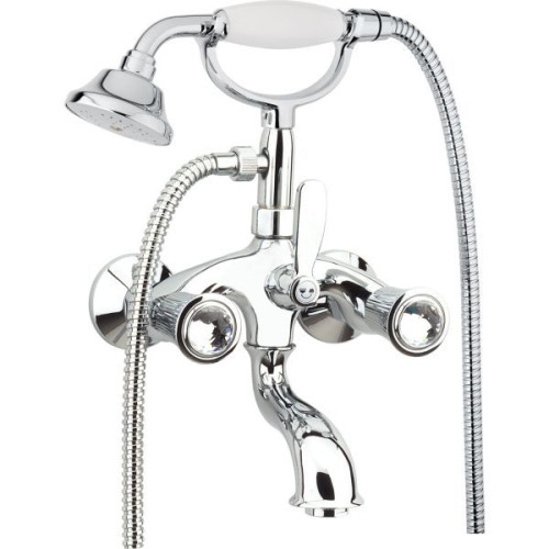 Fiore Venere Sky, двухвентильный смеситель для ванны с набором для душа, цвет хром - Swarovski