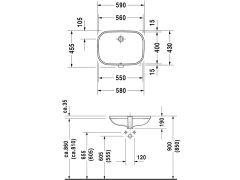 Раковина встраиваемая снизу DURAVIT D-CODE 0338560000