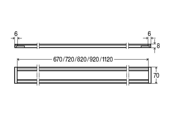 Декоративная рамка, ровный профиль, 75 см VIEGA Advantix 736804