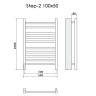 Полотенцесушитель Электрич.кабельный Ника STEP-2 100/50 левый тэн