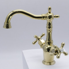 370111-E Смеситель 2-руч. для раковины (ЗОЛОТО) ViEiR (10/1шт)