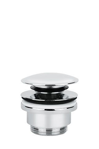 Emmevi, донный клапан "click-clack" для раковины (толщиной 10-60 мм) без перелива, на отверстие 1,1/4", цвет золото