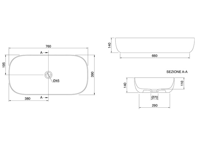 Раковина накладная Scarabeo GLAM 1803/41