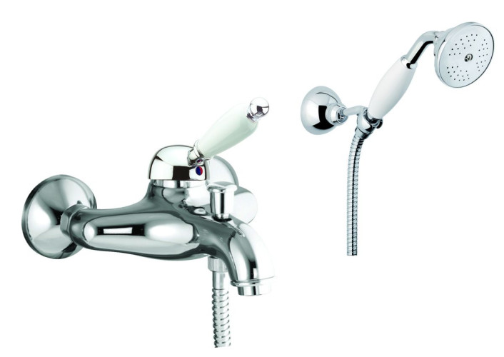 Fiore Imperiale, однорычажный смеситель для ванны с набором для душа, цвет хром