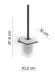 Gedy Atena, настенный стеклянный ёрш, цвет черный матовый