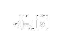 Наружный комплект форсунки для душа CRISTINA Thermostatic external parts XC83334