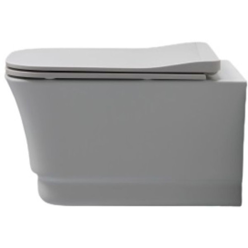 White Ceramic Idea, комплект подвесного безободкового унитаза с быстросъемным ультратонким сиденьем микролифт, цвет белый глянцевый