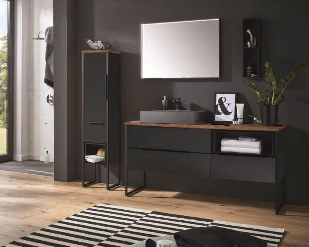 Комплект мебели Puris Aspekt, 1200 мм, цвет серый космос матовый