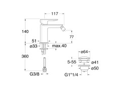 Смеситель для биде CRISTINA PROFILO PF32072