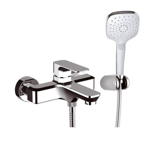 Daniel Tiara, однорычажный смеситель для ванны (излив 17,4 см), c набором для душа, цвет золото